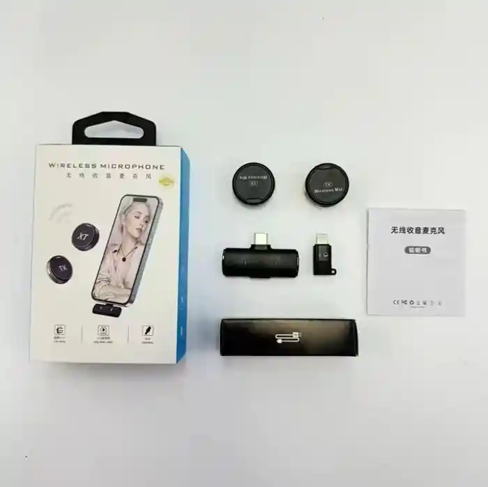 Magnetic Wireless Lavalier Microphone for iPhone & Android Phone, Clip Lav USB Type-C Mini Lapel Mic for Video Recording Vlogging Podcast, Pop Small Microphone with Noise Cancellation system